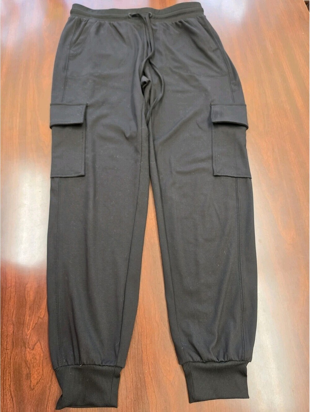 Rachel Zoe Black Cargo Joggers Size S Pull On Utility Pants Athleisure Sporty